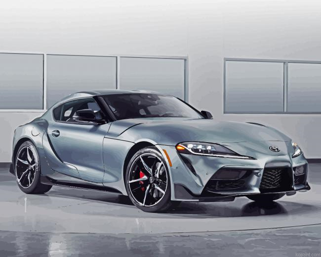 Grey Toyota Supra Car Painting By Numberss.png