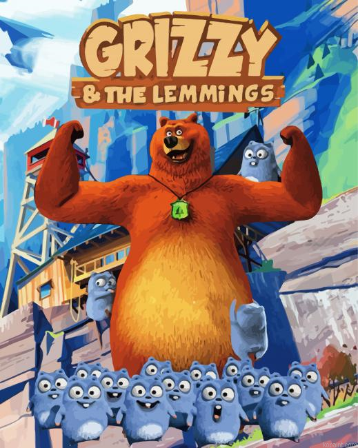 Grizzy And The Lemmings Poster Painting By Numberss.png