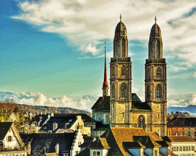 Grossmunster Zurich Painting By Numberss.png