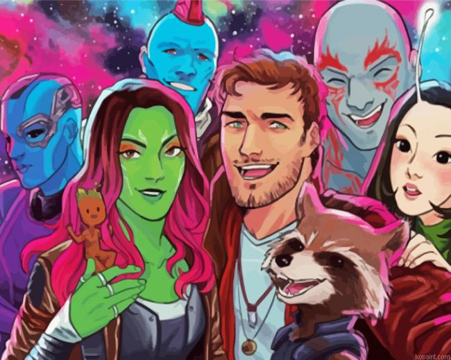 Guardian Of The Galaxy Characters Painting By Numberss.png