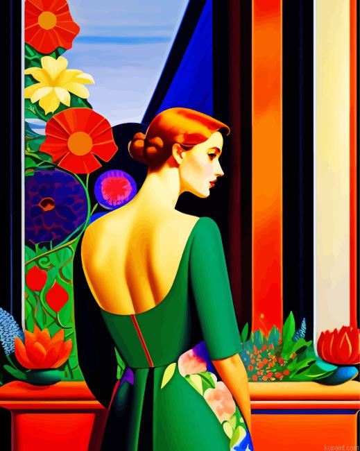 Gucci Girl In Green Dress Painting By Numberss.png