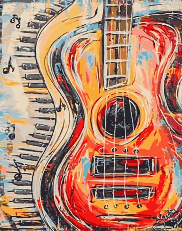 Guitar And Piano Still Life Painting By Numberss.png