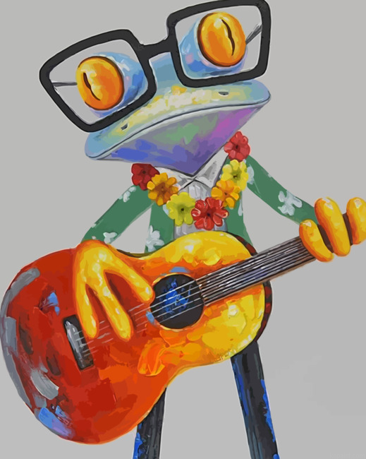Guitarist Frog Painting By Numberss.png