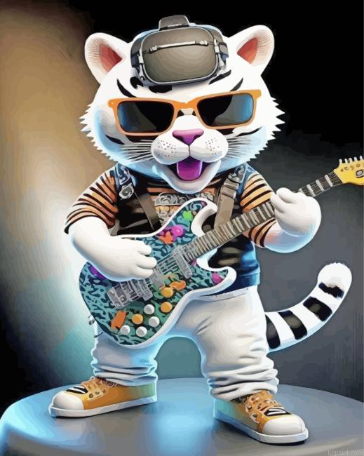 Guitarist Tiger Painting By Numberss.png