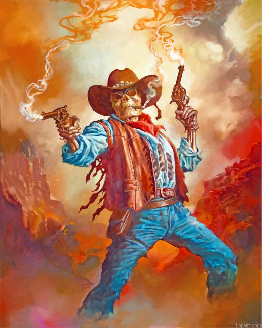 Gunslinger Skull Painting By Numberss.png