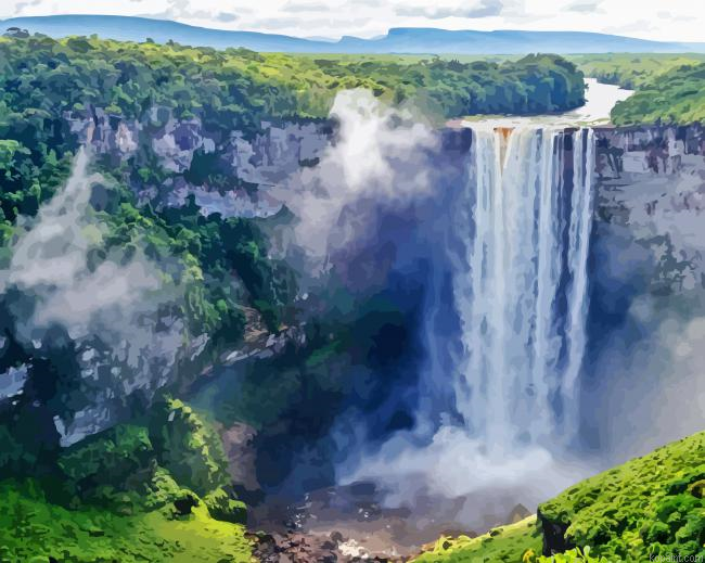 Guyana Kaieteur Falls Paint By Numbers