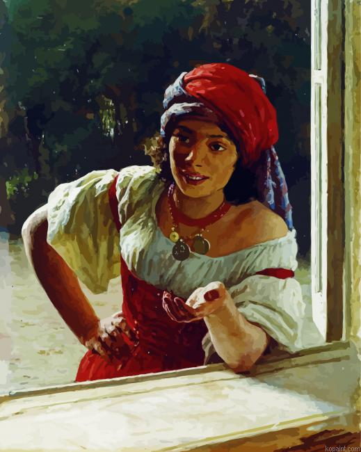 Gypsy Woman Art Painting By Numberss.png