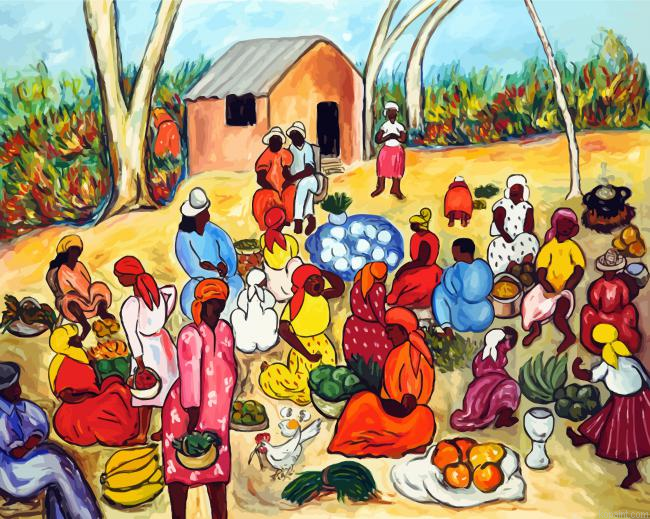 Haitian Market Art Painting By Numberss.png