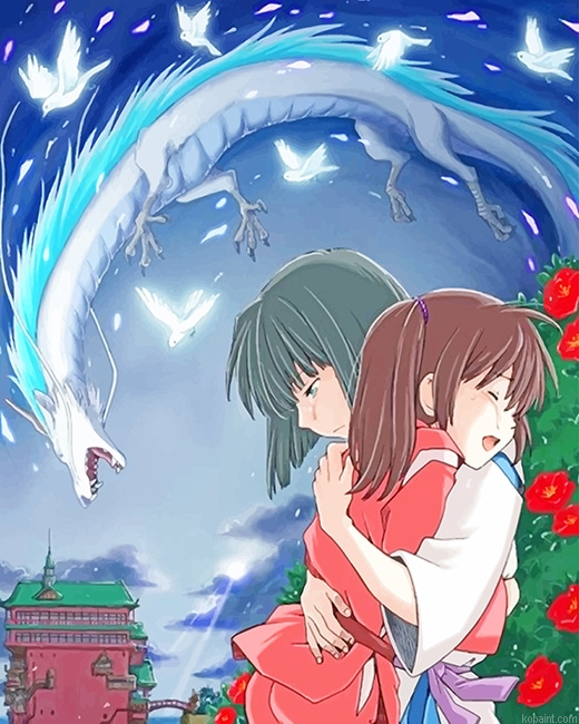 Haku And Chihiro Spirited Away New Painting By Numberss.png