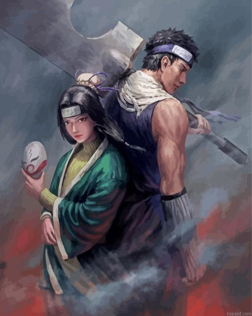 Haku And Zabuza Anime Painting By Numberss.png