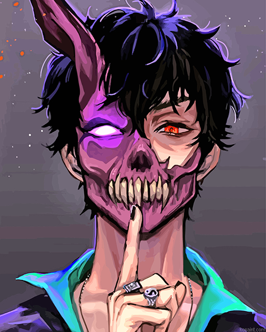 Half Skull Face Painting By Numberss.png