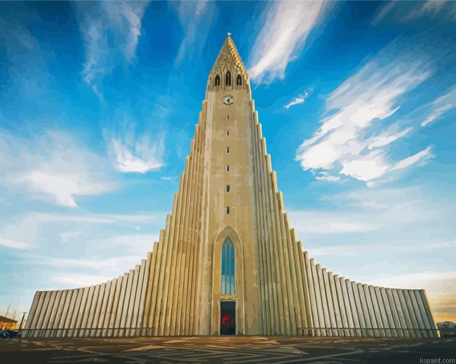 Hallgrimskirkja Reykjavik Iceland Painting By Numberss.png