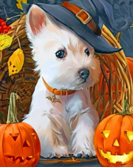 Halloween Dog Animals Painting By Numberss.png