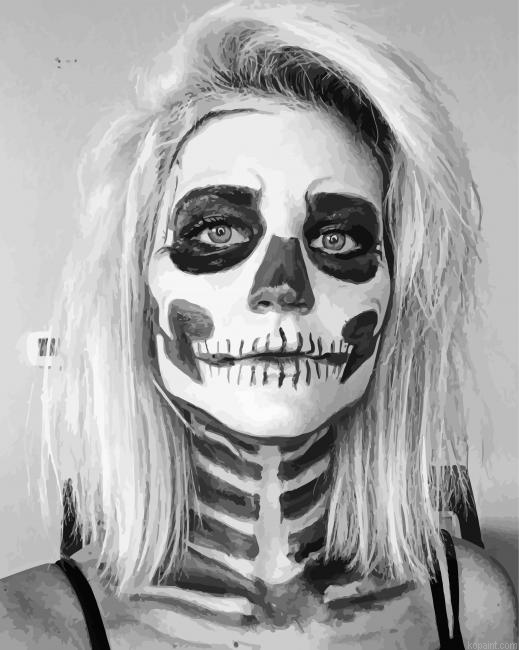 Halloween Skeleton Beauty Painting By Numberss.png