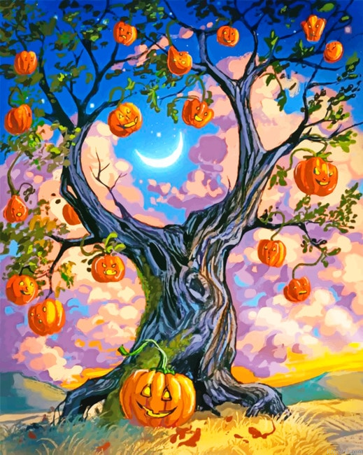 Halloween Tree New Painting By Numberss.png