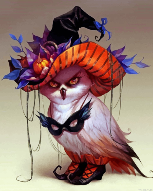 Halloween Witch Owl Paint By Numbers