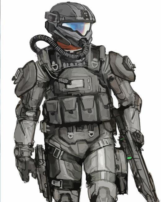Halo 3 Odst Video Game Character Painting By Numberss.png