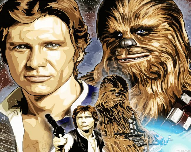 Han Solo And Chewie Star Wars Painting By Numberss.png
