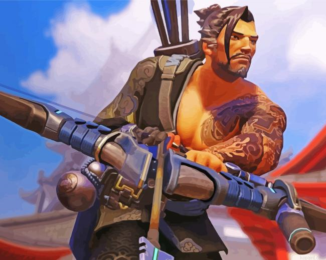 Hanzo Game Character Painting By Numberss.png