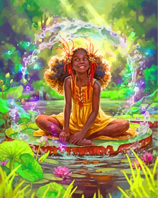 Happy African Girl Painting By Numberss.png