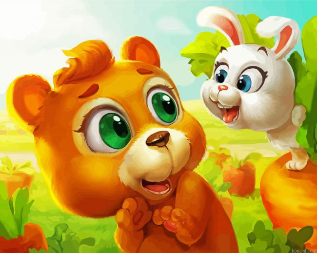 Happy Animals Animation Paint By Numbers