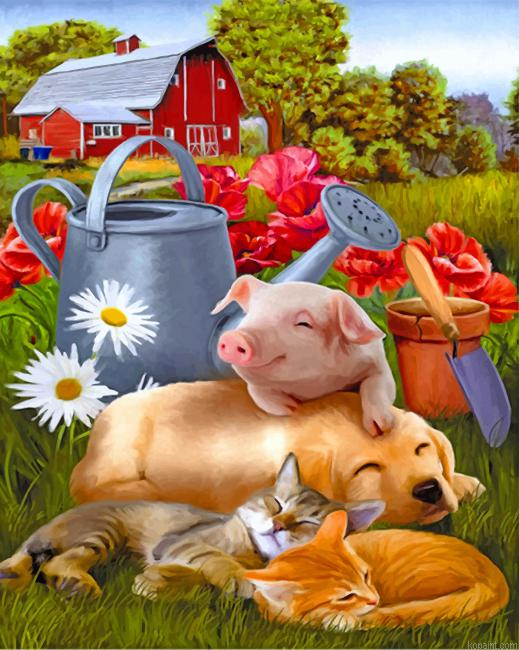 Happy Animals Painting By Numberss.png