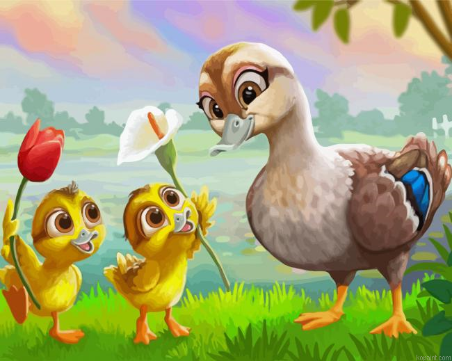 Happy Ducks Family Paint By Numbers
