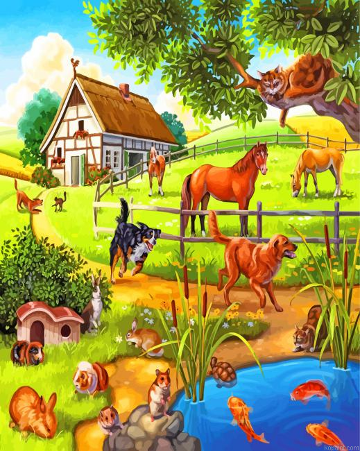 Happy Farm Painting By Numberss.png