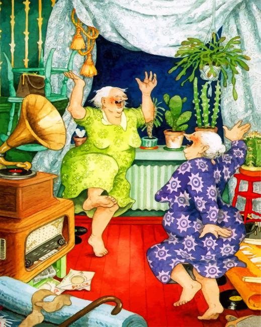 Happy Old Ladies Painting By Numberss.png