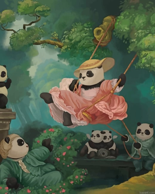 Happy Panda Family New Painting By Numberss.png