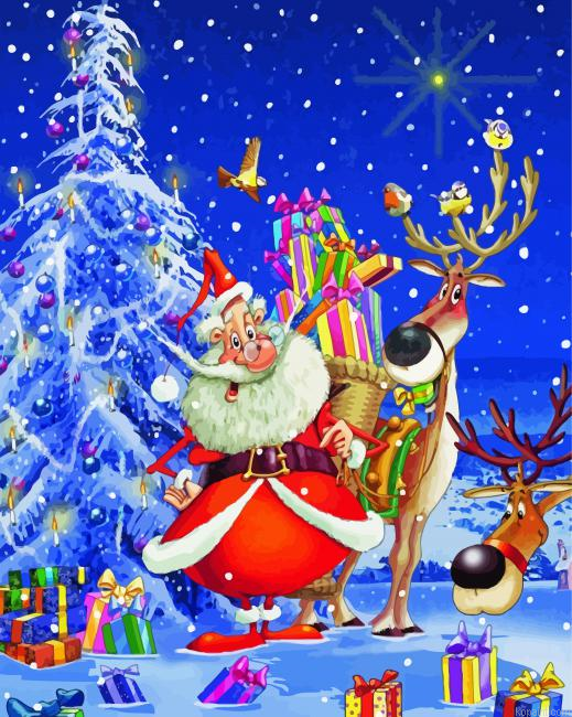 Happy Santa Claus Painting By Numberss.png