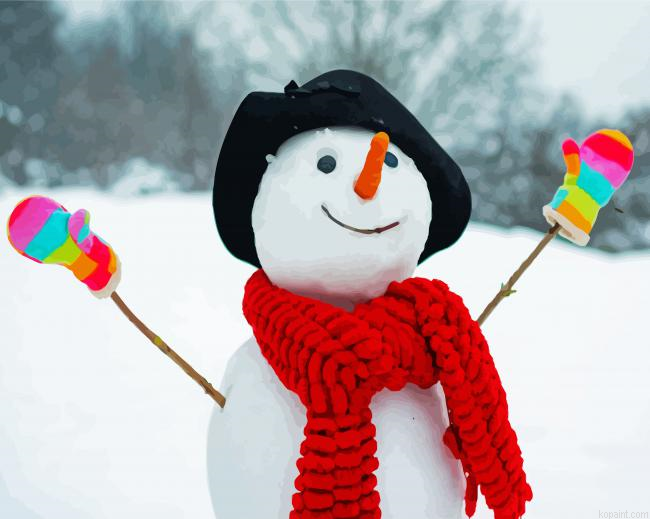 Happy Snowman Painting By Numberss.png