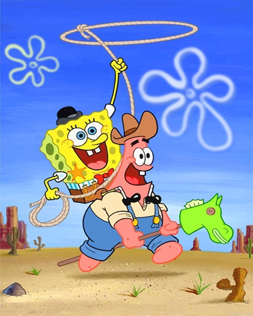 Happy Spongebob And Patrick New Painting By Numberss.png