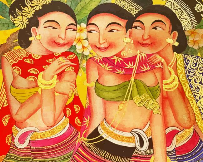 Happy Thai Women Paint By Numbers