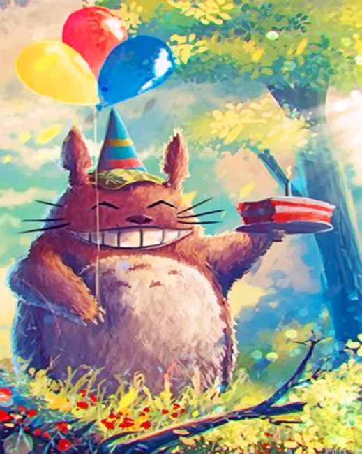 Happy Totoro Animes Painting By Numberss.png