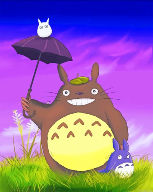 Happy Totoro New Painting By Numberss.png