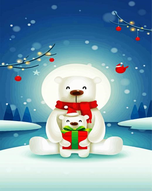 Happy White Bears Painting By Numberss.png