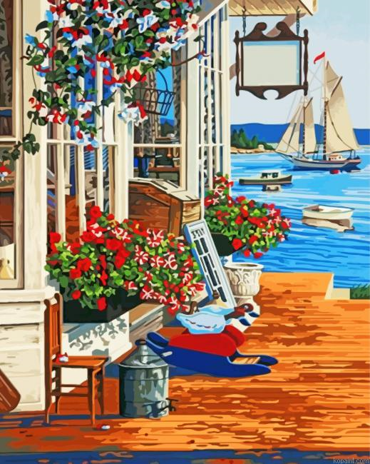 Harbor Antique Painting By Numberss.png
