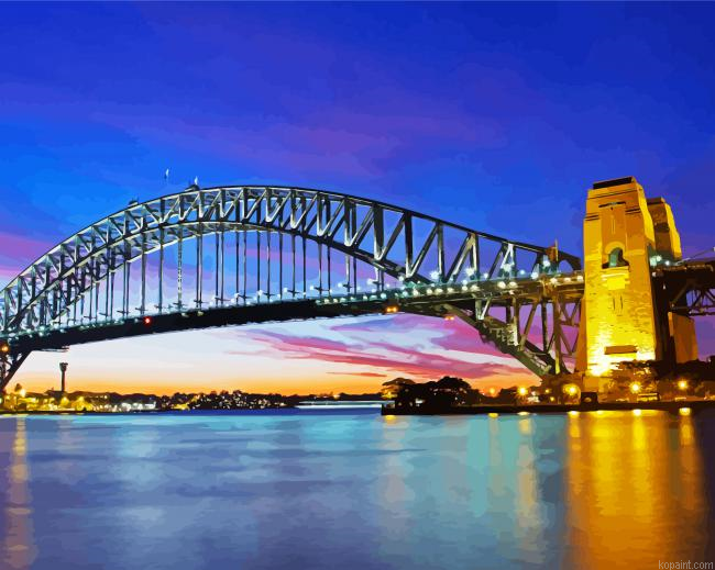Harbour Bridge By Night Painting By Numberss.png