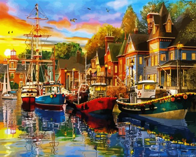 Harbour Port Painting By Numberss.png