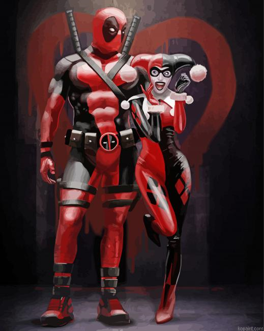 Harley And Deadpool Painting By Numberss.png