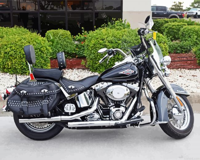 Harley Davidson Heritage Softail Classic Flstc Painting By Numberss.png