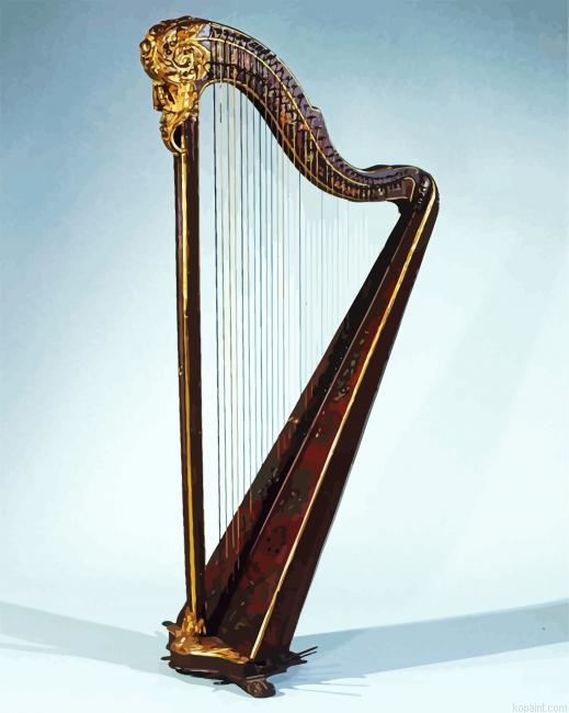 Harp Musical Instrument Painting By Numberss.png