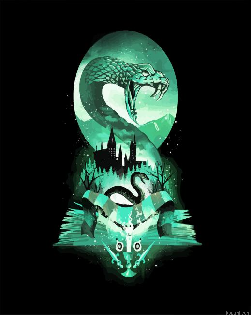 Harry Potter Slytherin Painting By Numberss.png