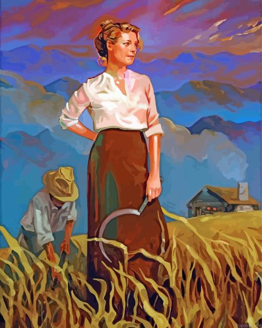 Harvest Woman Painting By Numberss.png