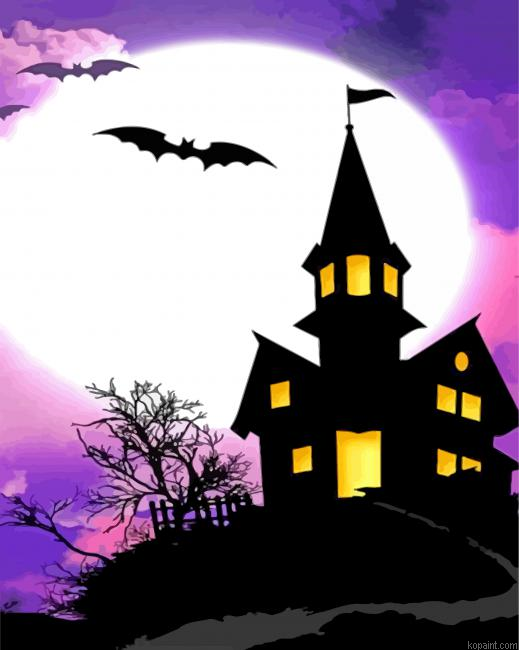 Haunted House Painting By Numberss.png
