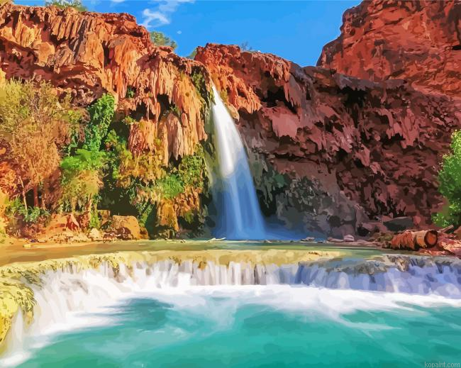Havasu Falls Landscape Painting By Numberss.png