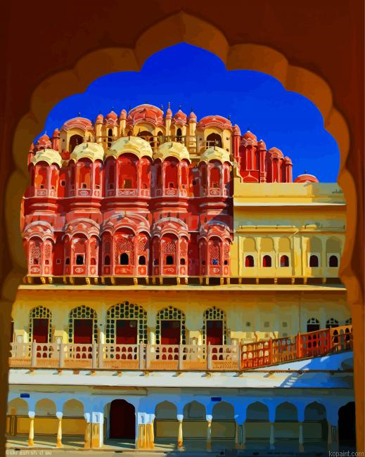 Hawa Mahal Palace Inside Painting By Numberss.png