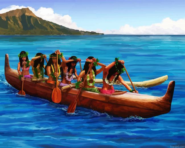 Hawaiian Girls Kayaking Painting By Numberss.png