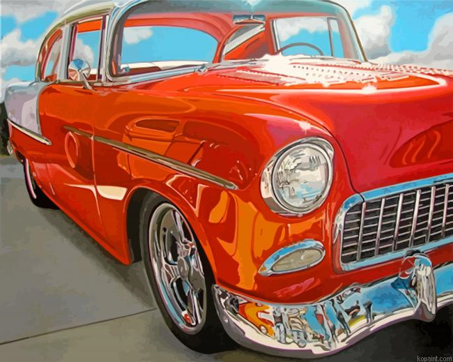 Headlight Lamp Vintage Car Painting By Numberss.png